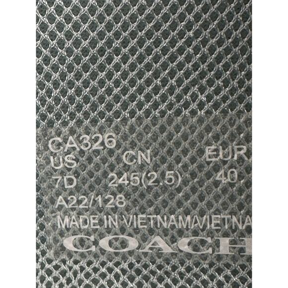 Coach Leather Sport Slides Mens 7 Blue Color block Summer Sandals Slip NEW $190 - Picture 8 of 8